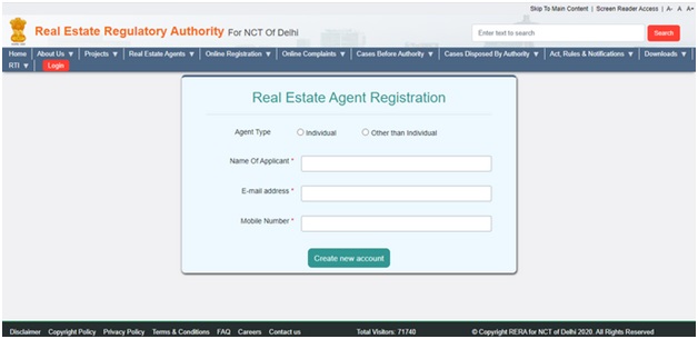 Select Type of Agent RERA Delhi